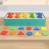 Wooden Color Shape Sorting Toys, Hand Eye Coordination Fine Motor Skill Sorter for Age 3+