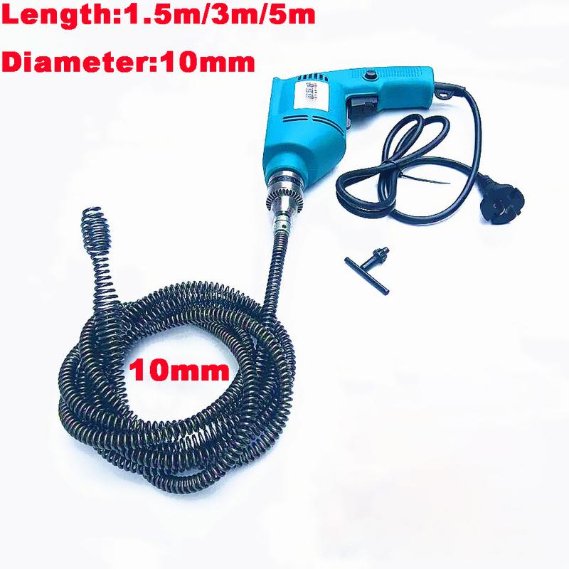1.5M/3M/5M Pipe Dredging Spring Drain Cleaner Sewer Sinks Basin Pipeline Clogged Remover Bathroom Kitchen Toilet Cleaning Tools 3m Length Spring