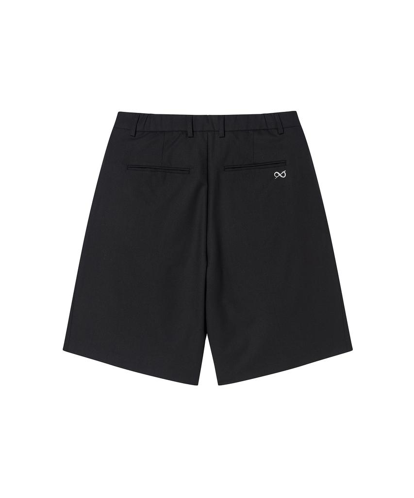 BEYOND CLOSET [Collection Line] Lux Blend Fabric Half Pants Black