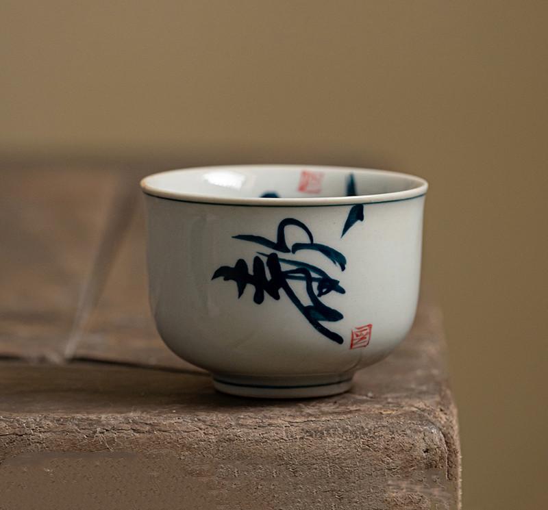 Chinese Tradition Handmade Ceramic Teacup Coffee Cup Travel Tea Bowl Household Boutique Teaware Portable Personal Single Cup