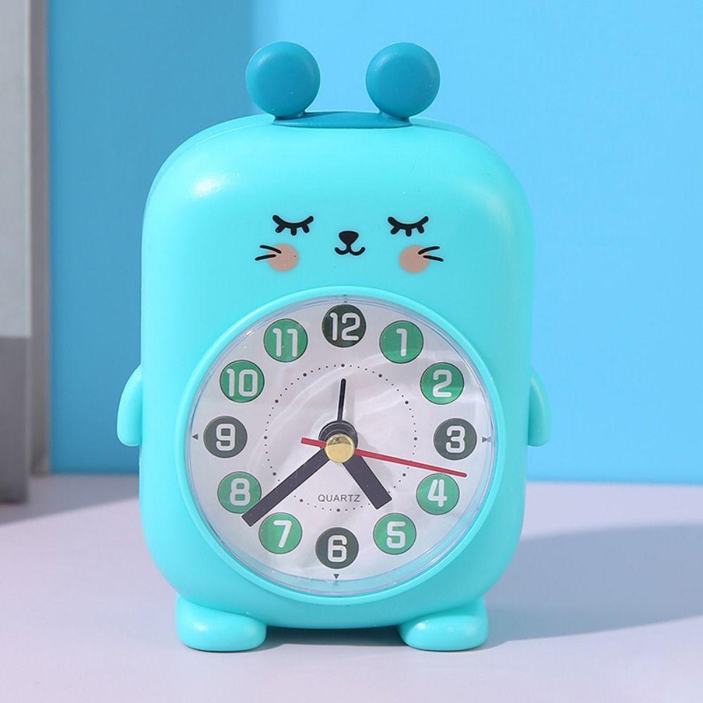 Cartoon Desktop Mute Clock Funny Small Desk Clock Multi-function Student Alarm Clock Children's