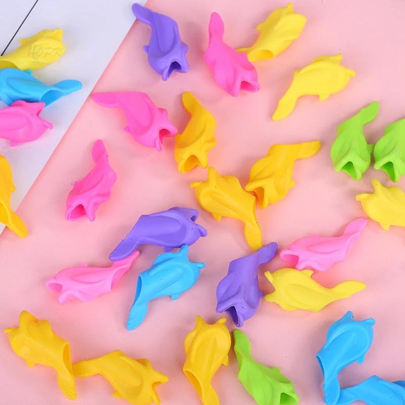 5-100 sztuk/zestaw Dziecięcy ołówek chwytak silikonowy Dziecko nauka pisania narzędzie urządzenie korekcyjne uchwyt długopisu rybnego pomoc w pisaniu uchwyt artykuły piśmiennicze