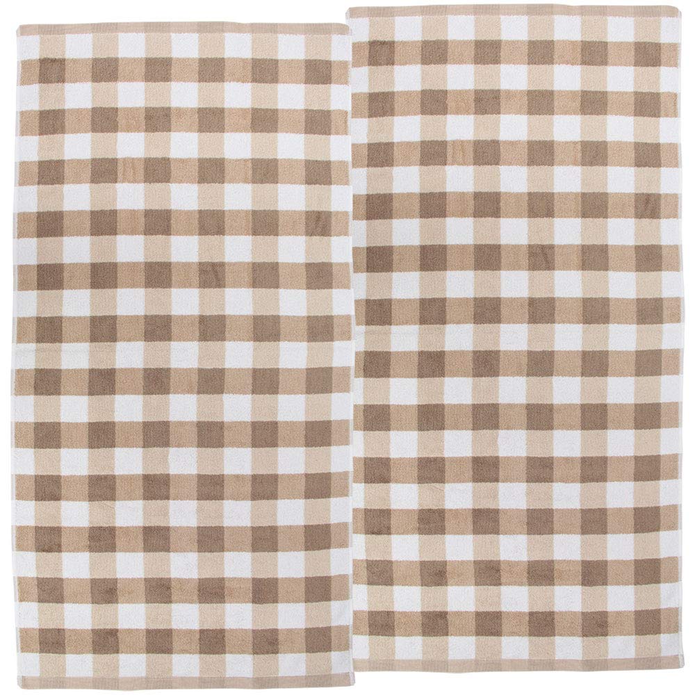 

Hayashi Bath Set of 60 x 120 Aegean Bay Towels, 2, Approx. cm, Cotton, Check, Beige, BI7003-2P28 бежевый