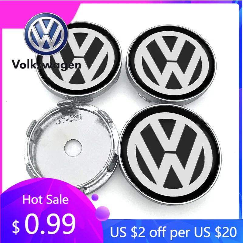 2026 Hot For Volkswagen VW 4PCS 60mm Repack Wheel Center Cap Logo Hub Cover Badge Emblem For Volkswagen Polo Passat B5 B6 B7 T4