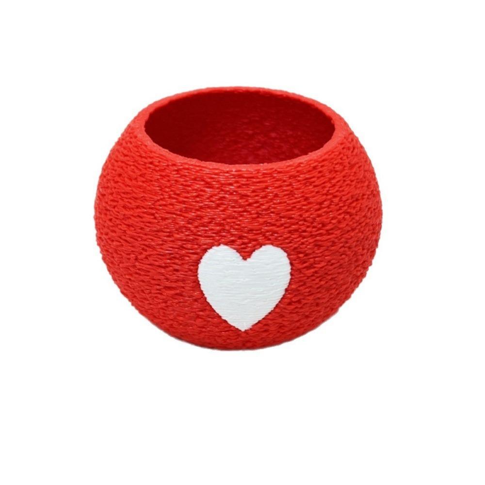 Mini 3D Printed Plant Pot Heart Pattern Eco-Friendly Planter Unique Bonsai Pots  Valentine s Day красный