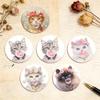 Functional Cats Theme Wood Coaster Set Prevent Tables From Hot Liquids And Cookware Coffee Mug Cup Mat for Home Decors