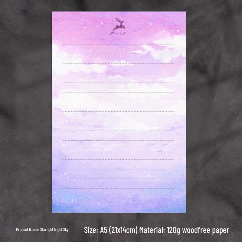 Romantic Western-Style A5 Love Letter Paper - Lined & Thickened Manuscript Sheets