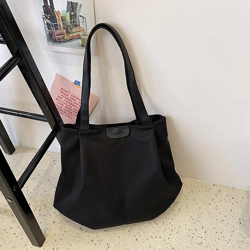 Stylish Large Capacity Canvas Tote Bag For Women In Black White And Khaki Ideal For College Students