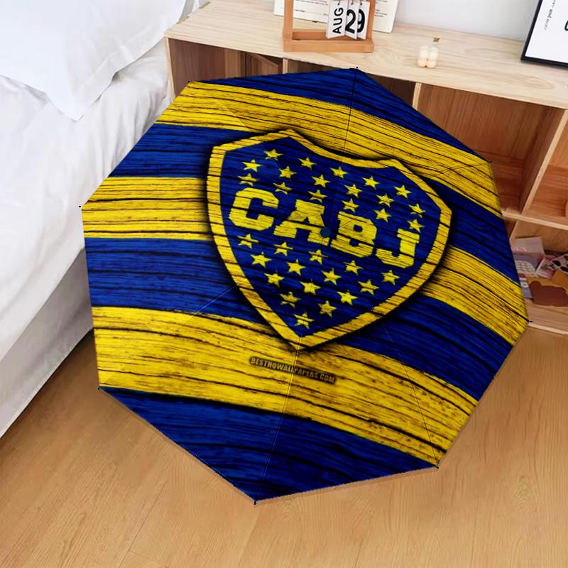 1 Stück Boca Fußballverein Bedruckter Regenschirm Faltregenschirm, Automatischer Regenschirm 8-Rippen für Reisen, Camping Fan Geschenke Weihnachtsgeschenke