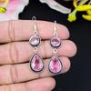 Pink Kunzite Gemstone Handmade 925 Sterling Silver Jewelry Earring 2.56" KG-424