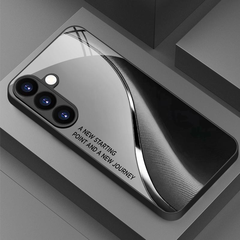 Custodia per Telefono Squisita Stile Business in Metallo per Samsung Galaxy S26 S25 S24 S23 S22 S21 FE Ultra Plus Vetro Integrato Vari Stili