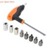 Y4UA T-Shape Skateboard Wrench T-wrench Tools with 6/8/10/45mm Bit Tools