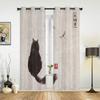 Black Cat And Dragonfly Window Curtains For Living Room Luxury Bedroom Decor Drapes Kitchen Window Treatments Curtains