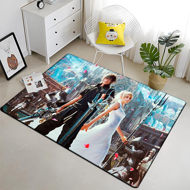 Final Fantasy Carpet Art Printed Living Room Bedroom Children's Rugs Soft Kitchen Area Rug Non-slip Flannel Carpet Floor Mat