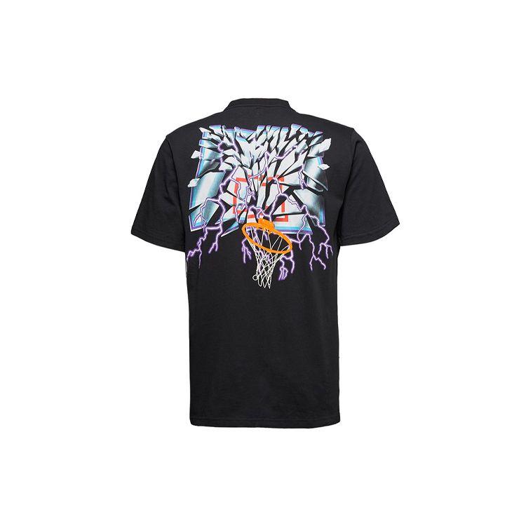 

Спортивная футболка с круглым вырезом и короткими рукавами Converse Basket Print, мужские топы, черные 10017497-A01