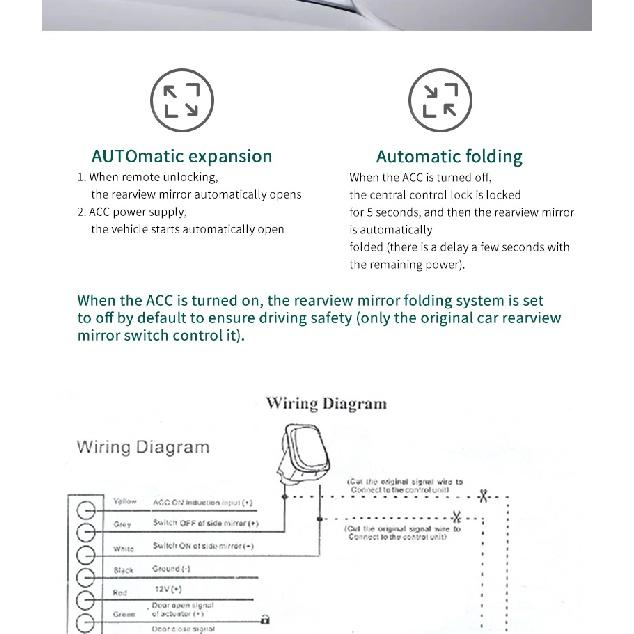 Intelligent Universal Automatic Car Rearview Mirror Folding System Rear View Auto Side Mirrors Folding Kit Modules Accessories