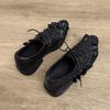 Women's Fashion Round Head Deep Cut Lace Cross Front Lacing Soft Sole Anti-slip Wear-resistant Low Heel Summer Heel Shoes