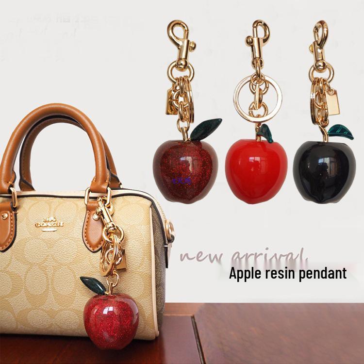 Czerwona Żywica Wisiorek Jabłko Brelok - Luksusowy Dodatek