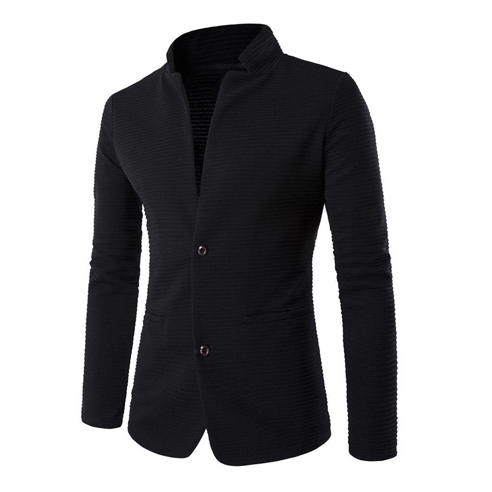 Buy Men Coat Suit Buttons Jacket Stand Collar Blazer Tops Slim Fit Coat