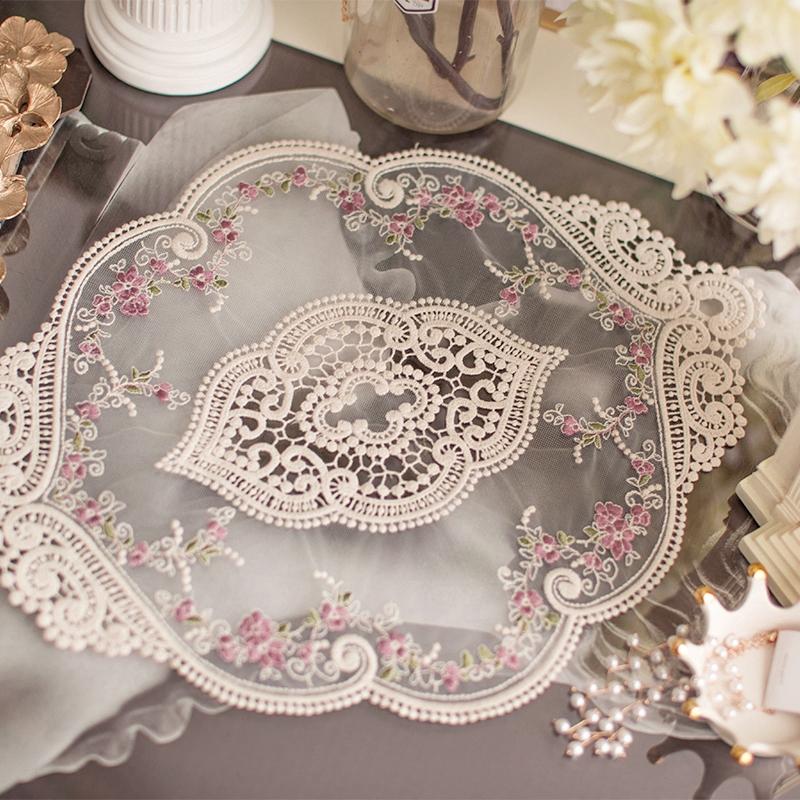Vintage Spitzen-Platzset Tischserviette Kaffeetasse Tassenuntersetzer Stickerei Tischdecke Essmatte Heim Hochzeit Party Deko Accessoire