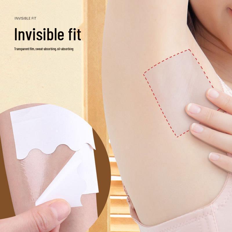 Pack of 20 Invisible Seamless Transparent Sweat-Absorbing Armpit Stickers - Thin, Disposable, and Ideal for Summer