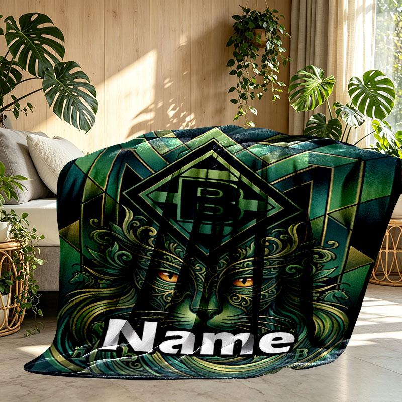 Custom Name Personalized Borussia Monchengladbach Print Blanket, Home Decor, Bedroom, Sofa, Camping, Couch, Gifts for Birthday Christmas