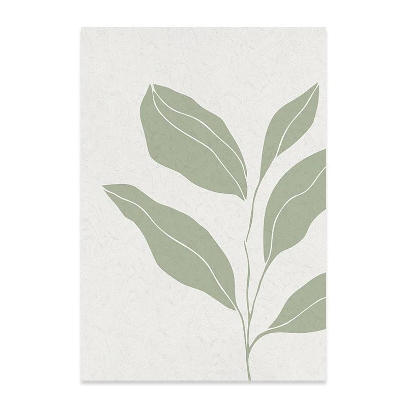 Abstract Line Landscape Leaves Green Posters Canvas Painting Wall Art Print Pictures for Bedroom Living Room Interior Home Decor