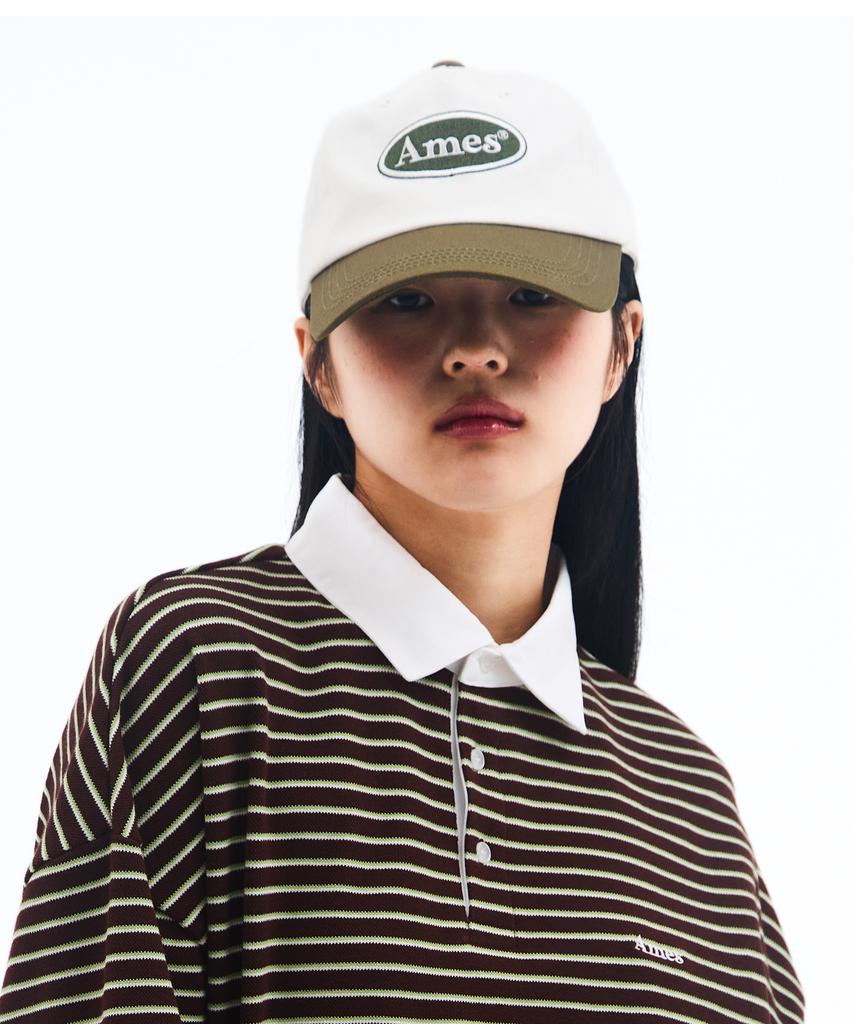 AMES-WORLDWIDE Symbol Logo Twotone Ball Cap Ivory