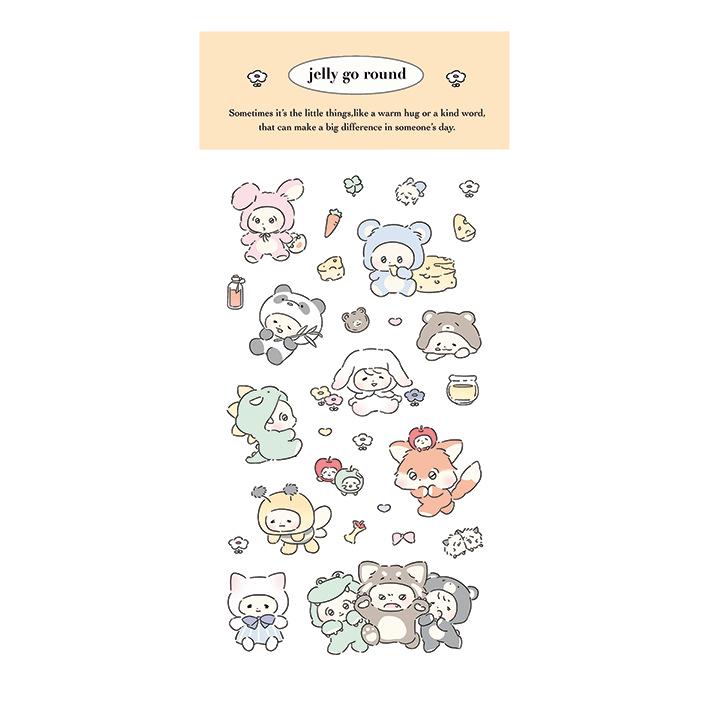 Korean Cute Cartoon Fox Rabbit Stickers for DIY Phone Case Decoration