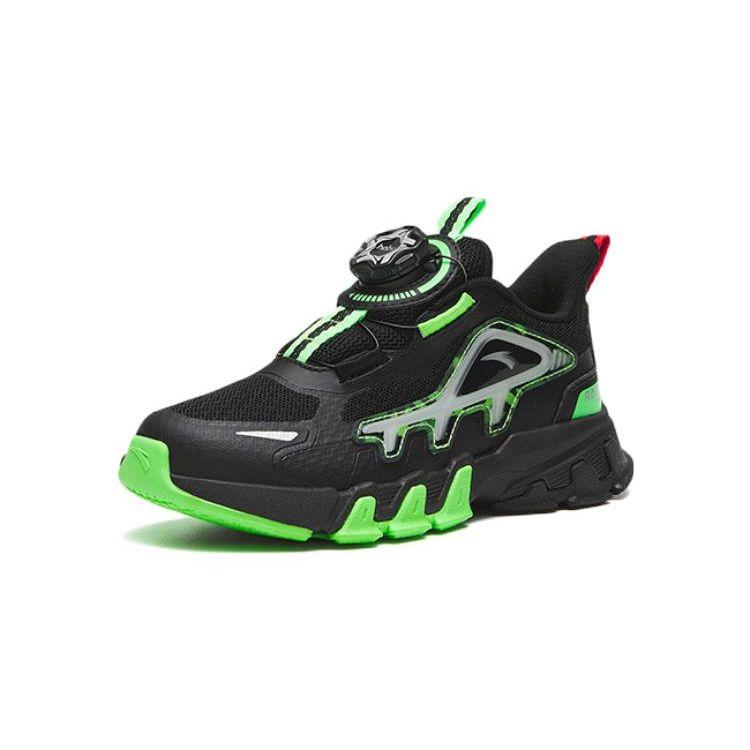 Anta Mountain Language Non-Slip Wear-Resistant Low-Top Sports Casual Shoes Kids Sneakers Black Green 312319980H-3