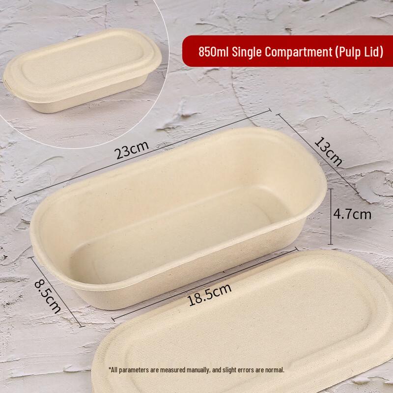 Hanyou 850ml Biodegradable Sugarcane Pulp Meal Prep Containers