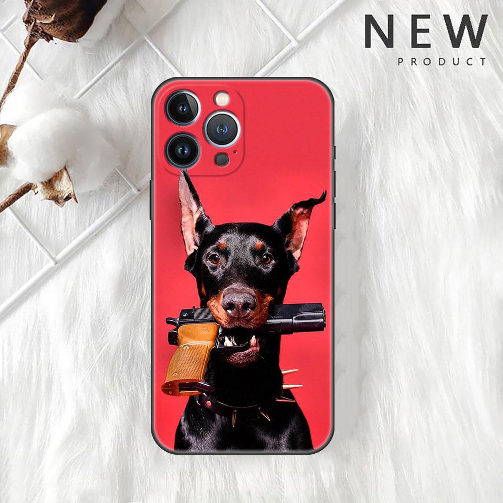 Pouzdro pro Apple iPhone 11 13 12 14 Pro 7 Plus XR X XS Max 6 6S 13Pro SE 2022 silikonový telefon Funda Animal Jezevčík Dobrman Pes
