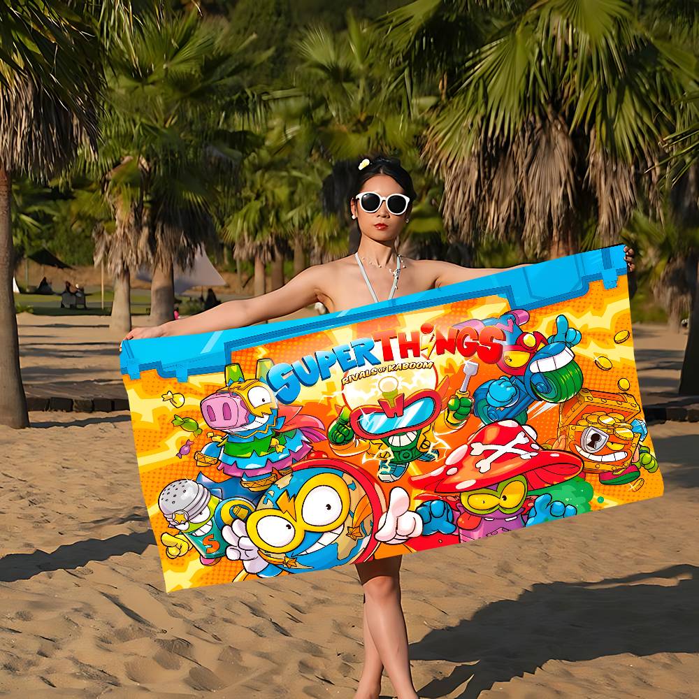 Cute Cartoon Super Zings Microfiber Blanket Quick Drying Beach Towels Oversized Printing Super Absorbent Pool Towel Blanket