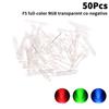 50Pcs 5Mm Full-Color Led Rgb Red/Green/Blue Common Cathode/Anode Four Feet Transparent Highlight Color Light 5Mm Diode Colorful