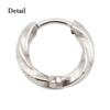 hoop earrings surgical stainless steel twisted hoop Inner diameter 8mm black ring earrings for both ears 1 pair set of 2 men's ladies