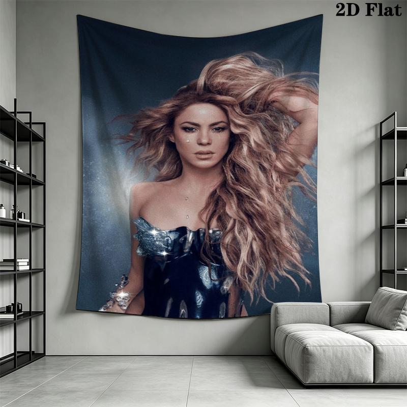 Tapeçaria de Parede Shakira Pendente de Parede Estético Manta de Tecido Impressa Tapeçarias Decorativas para Quarto Sala de Estar Decoração de Casa