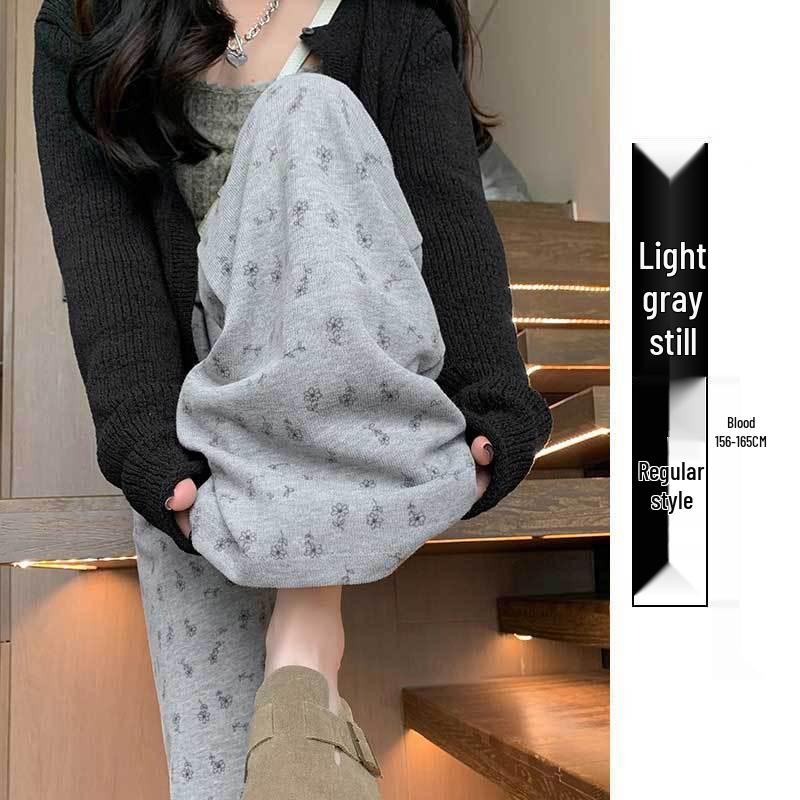 

Женские летние спортивные штаны пети с мелким белым цветочным принтом, тонкие с широкими штанинами свободного кроя, XS 2XL (126-145 lbs)