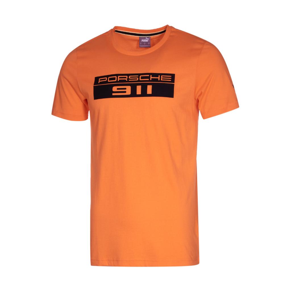 Puma Modisches atmungsaktives Sport-T-Shirt mit Rundhalsausschnitt, kurzärmelig, für Herren, mit Print, feuchtigkeitsableitend, Farbe: Orange 599752-07