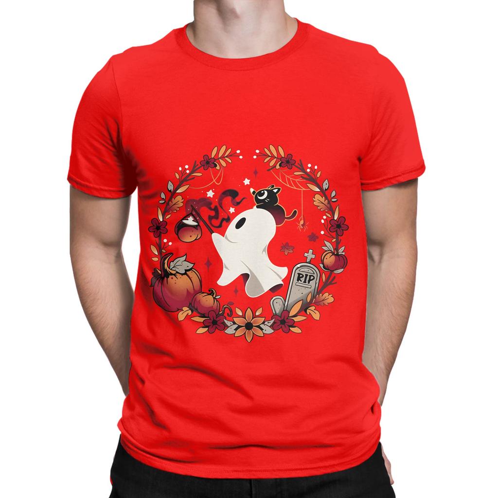 Spooky Wishes Cute Halloween Ghost Classic Funny Graphic 100 Cotton Tshirt Halloween Tops Tees For Unisex