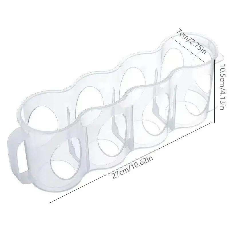 Household transparent refrigerator can beverage storage box,beer storage rack with handle, four compartment beverage storage box