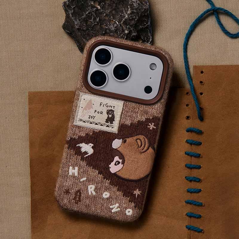 POP MART HIRONO Highway Log Phone Case, Patchwork Style Knitted Trend Based Products PPMT-2512-0086