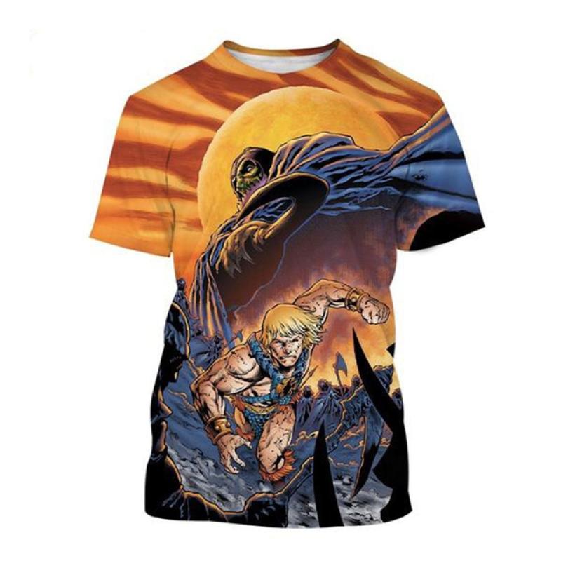 

Нова мода Мультфільм Аніме He-Man Майстри Всесвіту 3D-друк Чоловіча футболка Особистість Хіп-хоп Повсякденна футболка унісекс S
