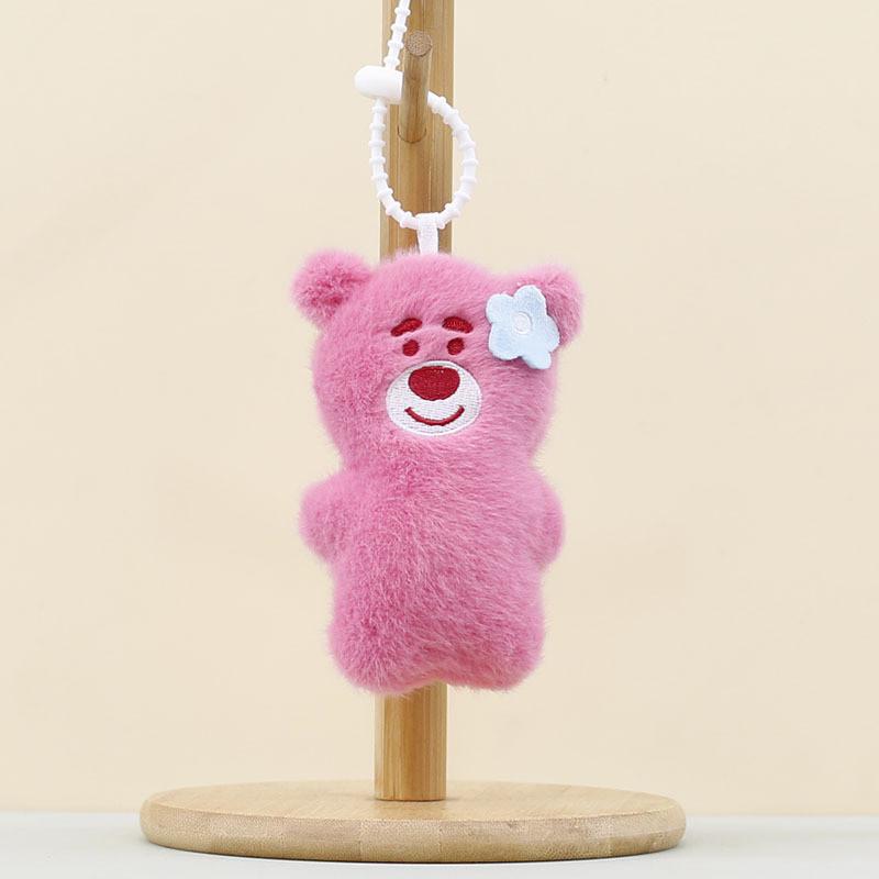 Plush Animal Keychain With Straw Bear And Capybara Designs For Kids And Gift Enthusiasts