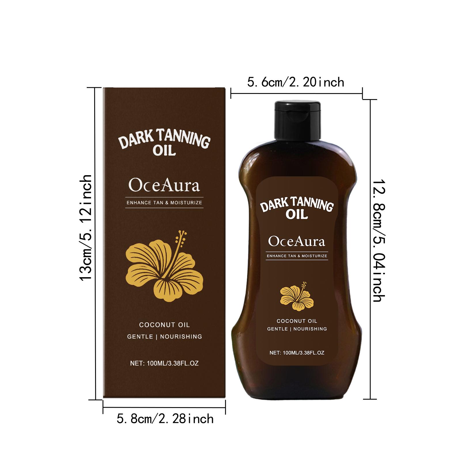 

OceAura Dark Tanning Oil Coconut Self Tanning for Body Tan Enhancer Sun Tanning Oil Moisturizing Skin Strong Bronze Tanning Oil 100ml