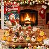 Unique Holiday Gift Box Christmas Chicken Advent Calendar 2026, 24 2D Acrylic Decorative Xmas Pendant Collection Ornaments, Cute Tree Decorations for
