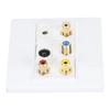 Multimedia Wall Plate 3.5mm F Type TV9.5 3 RCA AV Wall Panel for TV Set Top Box Coaxial Cable Radio
