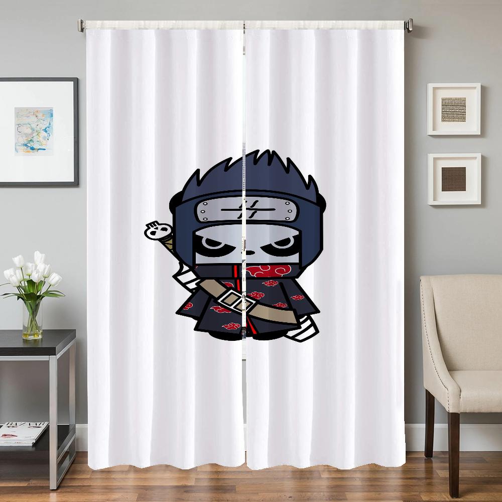 Home Interior Kitchen Curtains for Living Room 2 Pieces Blackout Curtains Door Curtain Naruto Bedroom Decoration Partition Shade