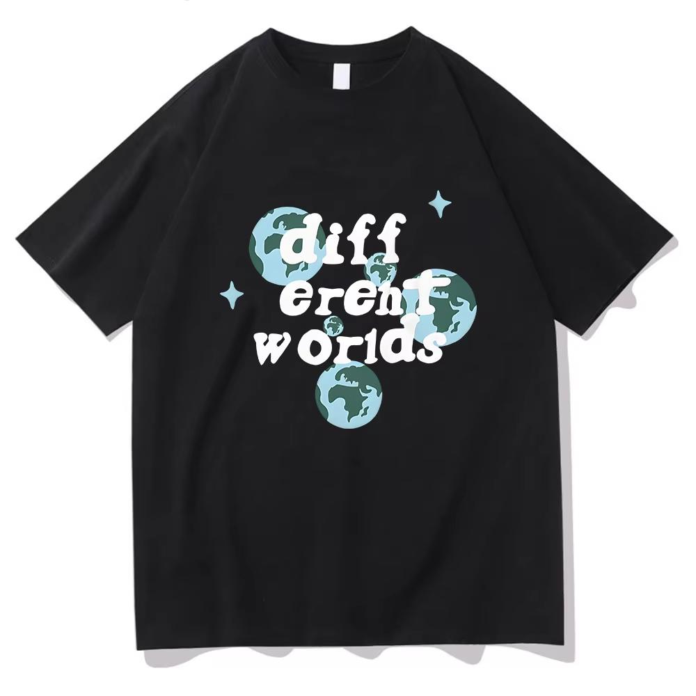 

Lost In Space Planet T-shirts Unisex WOMEN 100% Cotton Tshirts Slight Strech Harajuku Aesthetic Korean Style Tees O-neck Fash... S разноцветный