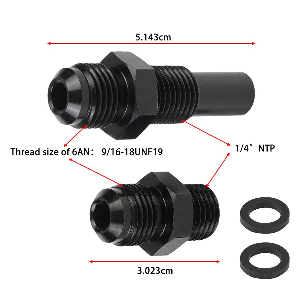 4L80E 6AN x 1/4NPS 8AN Male Flare to 1/4 NPS Transmission Cooler Adapter Fittings Front and Rear Port For GM 1997-2007