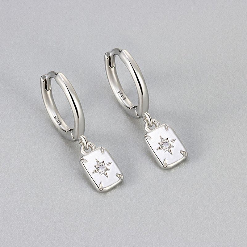 925 Silver Earrings For Women Trendy Heart Star Zircon Earring Jewelry Prevent Allergy Party Accessories Gift
